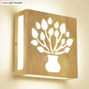 Modern tree pattern bamboo wall light bedroom direct wired electric