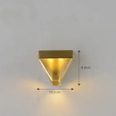 Modern triangular bronze crystal wall sconce for living room