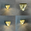 Modern triangular bronze crystal wall sconce for living room