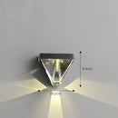 Modern triangular bronze crystal wall sconce for living room
