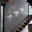 Modern triangular bronze crystal wall sconce for living room