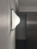 Modern triangular cream style wall lamp bedroom frosted glass sconce