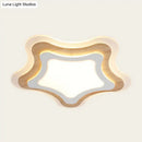 Modern triangular wood led flush mount kids bedroom light