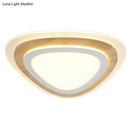 Modern triangular wood led flush mount kids bedroom light