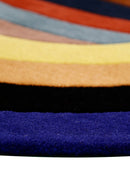 Modern Twin Rings Multicolor Hand Tufted 5x7 Wool Rug
