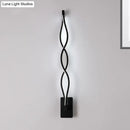 Modern twisted black & white led wall sconce bedroom light