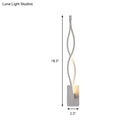 Modern twisted black & white led wall sconce bedroom light