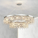 Modern two tier chrome decorbites crystal chandelier living room light