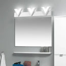 Modern v-shaped white led vanity light warm white bathroom mirror lamp