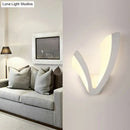 Modern v shaped white wall mounted light bedroom ambient sconce