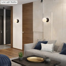 Modern volcanic stone and white glass wall lamp living room