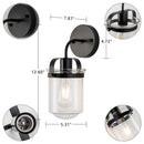 Modern Wall Light for Home with Clear Glass Shade E26 Fixture