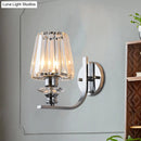 DecorBites™ Modern Wall Mount Lamp | 1 Bulb Sconce Light for Living Room | Chrome Finish with Crystal Cone/Cylinder Shade