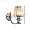 DecorBites™ Modern Wall Mount Lamp | 1 Bulb Sconce Light for Living Room | Chrome Finish with Crystal Cone/Cylinder Shade