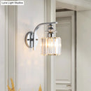 DecorBites™ Modern Wall Mount Lamp | 1 Bulb Sconce Light for Living Room | Chrome Finish with Crystal Cone/Cylinder Shade