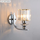 DecorBites™ Modern Wall Mount Lamp | 1 Bulb Sconce Light for Living Room | Chrome Finish with Crystal Cone/Cylinder Shade