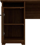 Modern Walnut L Shaped Computer Desk with Drawers