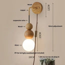 Modern walnut wood and white glass wall light living room sconce