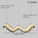 Modern wave decorbites golden chandelier living room led light