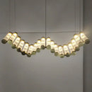 Modern wave decorbites golden chandelier living room led light