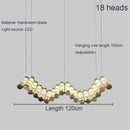 Modern wave decorbites golden chandelier living room led light