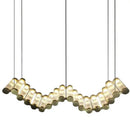 Modern wave decorbites golden chandelier living room led light