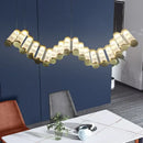 Modern wave decorbites golden chandelier living room led light