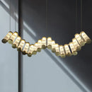 Modern wave decorbites golden chandelier living room led light