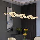 Modern wave glass elegant led pendant chandelier for dining room