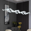 Modern wave glass elegant led pendant chandelier for dining room