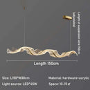 Modern wave gold acrylic led pendant lamp dining room
