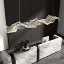 Modern wave gold acrylic led pendant light dining room
