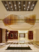 Modern wave golden designer chandelier dining room geometric light