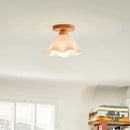 Modern wavy frosted glass decorbites led wood ceiling lamp bedroom