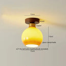 Modern wavy frosted glass decorbites led wood ceiling lamp bedroom