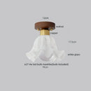 Modern wavy frosted glass decorbites led wood ceiling lamp bedroom