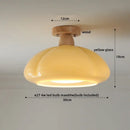 Modern wavy frosted glass decorbites led wood ceiling lamp bedroom