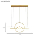 DecorBites™ Gold Island LED Pendant Light with Modern Wavy Design for Dining Area