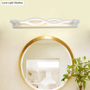 Modern wavy white twist acrylic vanity sconce bedroom wall light