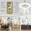 Modern white 2-in-1 ceiling fan with remote control bedroom light