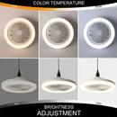 Modern white 2-in-1 ceiling fan with remote control bedroom light