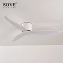 Modern white 6-speed dc motor ceiling fan with remote control bedroom