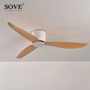 Modern white 6-speed dc motor ceiling fan with remote control bedroom