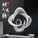 Modern white abstract resin sculpture living room glass sphere decor