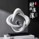 Modern white abstract resin sculpture living room glass sphere decor