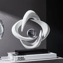 Modern white abstract resin sculpture living room glass sphere decor