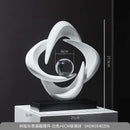 Modern white abstract resin sculpture living room glass sphere decor