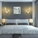 DecorBites™ Minimalistic White Acrylic LED Wall Lamp for Bedroom - Diamond Twig Flower Design