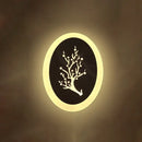 DecorBites™ Minimalistic White Acrylic LED Wall Lamp for Bedroom - Diamond Twig Flower Design