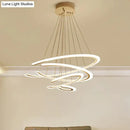 Modern white acrylic led ring dining room chandelier pendant light
